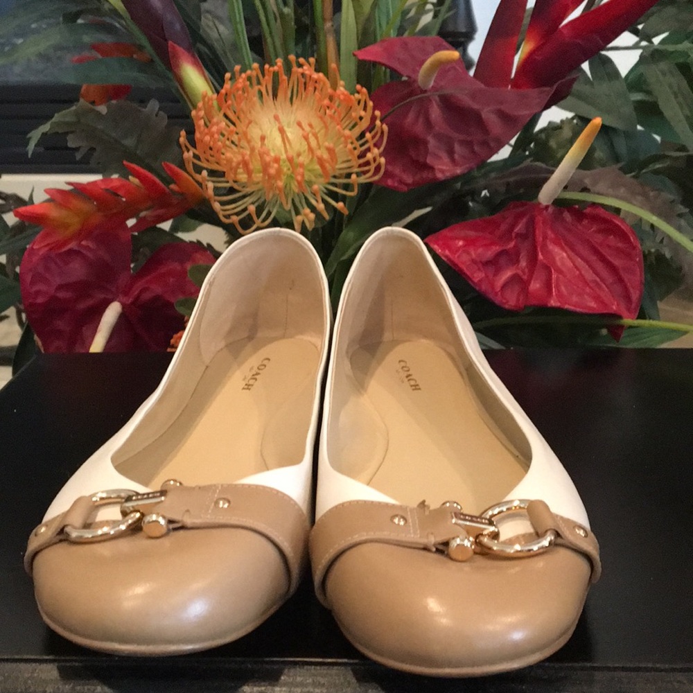Coach capped toe flats